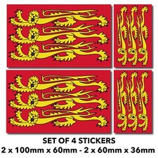 Royal Banner of England 3 lions 4x Self Adhesive flag sticker car van UK S474