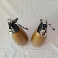 Vintage BOC Gold Brown Soda Syphon Bottles Serial No SHUA/Z Made in England x 2