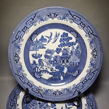 5x Churchill Blue Willow Dinner Plates 10-1/4" Dishwasher & Microwave Safe