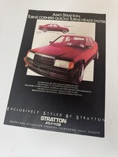 Original Vintage W201 AMG Mercedes Benz 190 Stratton Magazine Advert Retro Rare