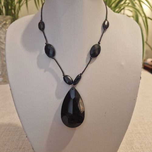 Black bead pendant - m&s,