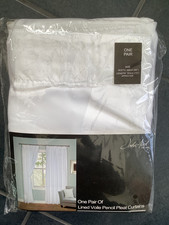 JOHN AIRD Lined Voile Pencil Pleat Curtains -White- 66" X 72”- NEW SEALED