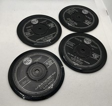 4 Elvis Presley Coasters, Hand Crafted From Original Records, Velvet Backed
