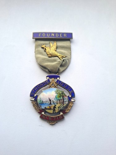 Masonic solid silver enamel - silver,