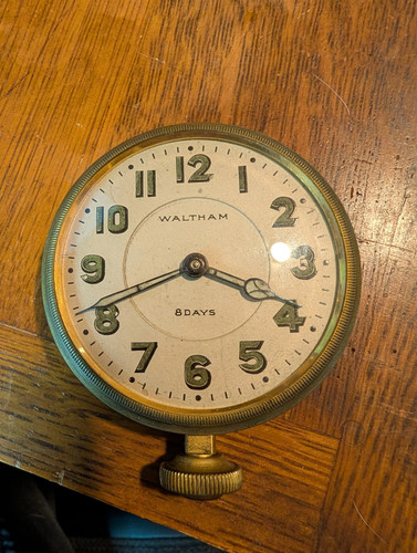 Waltham day automobile clock - waltham,