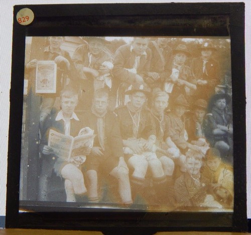 Antique glass slide group - glass, of
