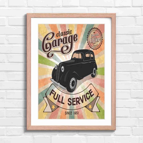 Classic garage vintage - classic, car