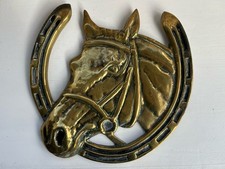 Horse Head Brass Wall Plaque - Large