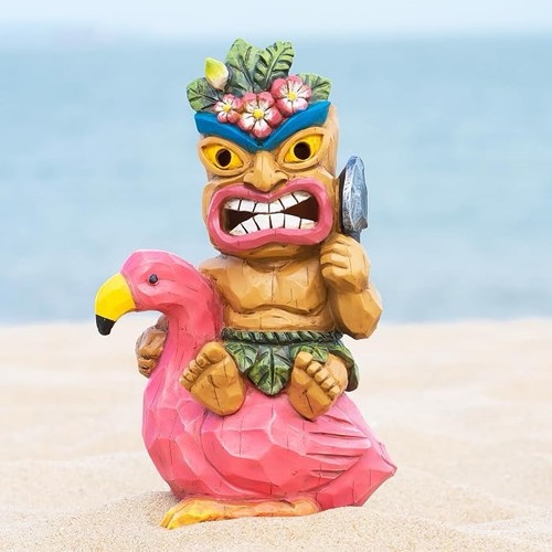 Solar tiki garden statue - tiki,