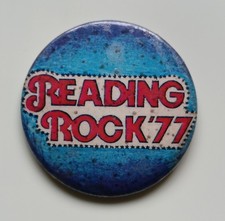 VINTAGE READING ROCK FESTIVAL 1977 tin pin badge