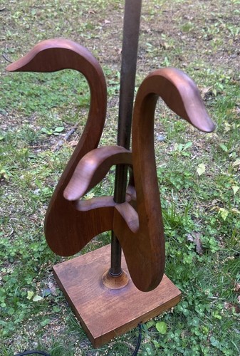 Vintage mcm teak swans table - swans,