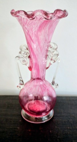 Decorative art glass stem vase - glass,