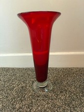 large red glass vase