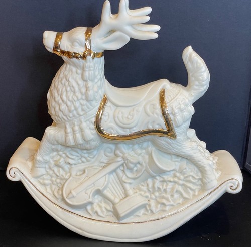 Musical rocking reindeer - reindeer, white