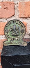 Cast Iron Ransomes Lion Mower Plaque Original Cast Iron Ransomes Ipswich Plaque 