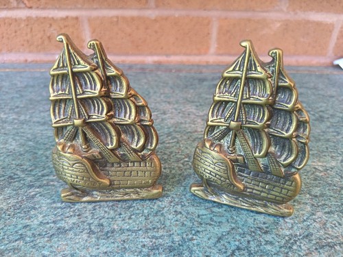 Pair solid brass ship - solid,