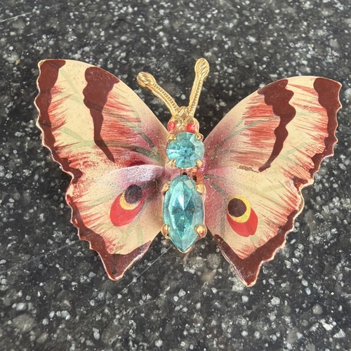 Vintage enamel butterfly - enamel,