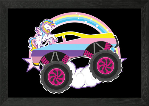 Monster truck unicorn framed - monster,