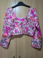 *DIWALI SALE* Indian blouse UK size 10-12 saree lehenga pink floral long sleeve