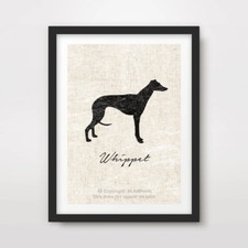WHIPPET DOG ART PRINT POSTER
