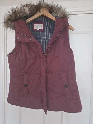 Burgundy hooded gilet with - burgundy,