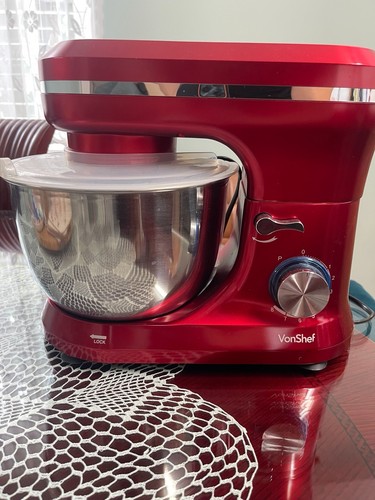 Vonshef 1400w red stand mixer - vonshef,
