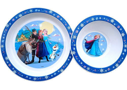 Frozen plate and bowl - frozen,