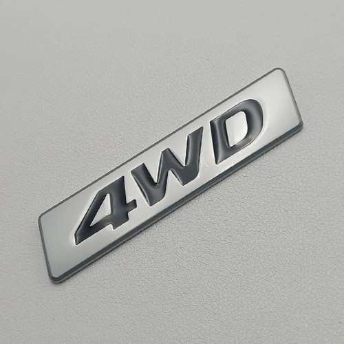 Metal silver 4wd car badge - car,