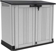 880L Outdoor Garden Storage Shed Lockable Wood Effect, Light Grey & Dark Grey