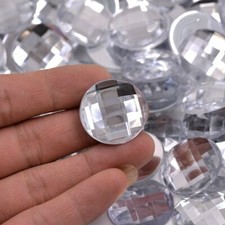 Crystals Flat back Rhinestones GLUE On Acrylic Stones ROUND Multi Facet 20 MM