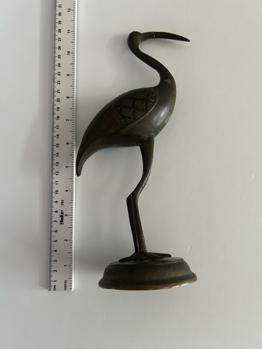 Vintage heavy brass crane - vintage,