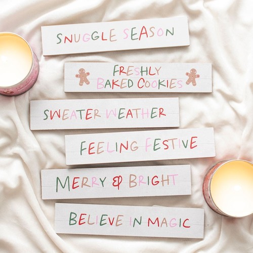 Christmas wooden block slogan - wooden,