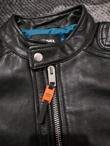 Diesel biker leather jacket - leather,