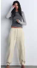 Lovely ecru plush zara joggers - plush,