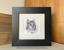 Maine Coon Cat Mini Art PRINT from my Own Original Watercolour Painting