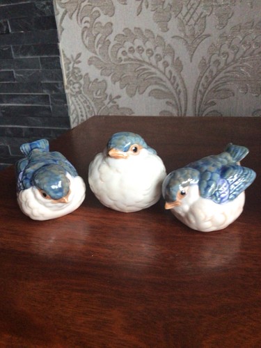 Vintage porcelain bluebirds - vintage,