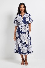 Wallis Navy Fit & Flare Dress