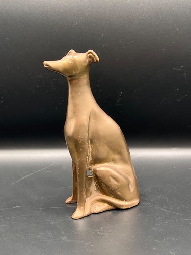 Brass vintage seated greyhound - vintage,