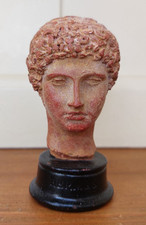 Very small vintage bust of Hermes, terracotta, Greek mythology, 9cm tall
