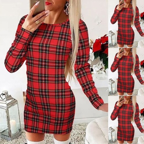 Womens plaid check bodycon - womens,