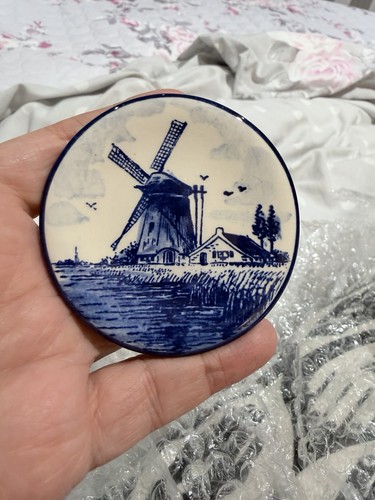 Small hand painted blue and - hand-painted,