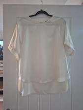 Womens Cream Satin Blouse Size