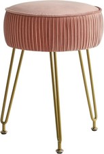 Velvet Round Footrest Ottoman