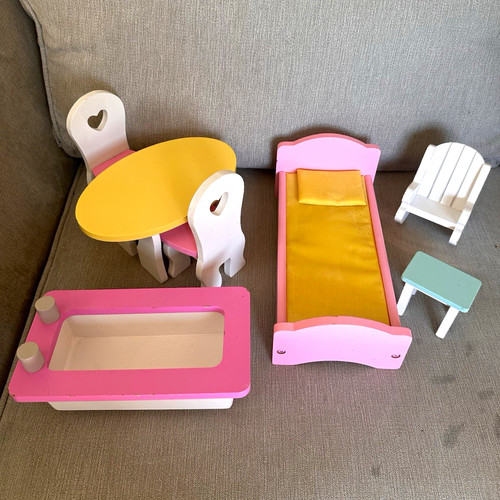 Painted wooden dollhouse - painted,