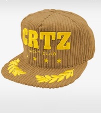 Brand New Corteiz CRTZ Yacht Club Corduroy Hat Yellow/Gold Cap Adjustable