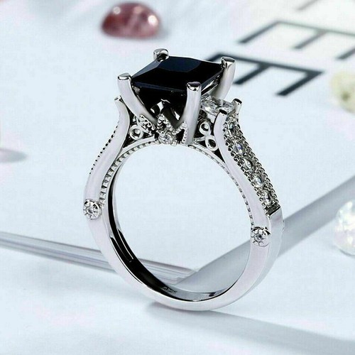 3ct princess cut black - princess,