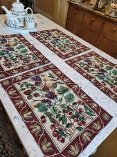 Set Of 4 Tapestry Cloth Placemats With Fruit Design, Each Approx 46cm x 32cm