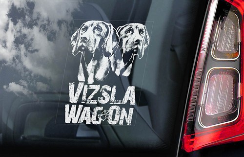 Vizsla wag car sticker - vizsla,