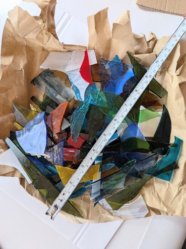 Stained glass offcuts - stained,