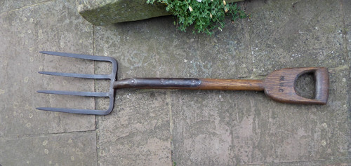 Vintage garden potato - garden, fork